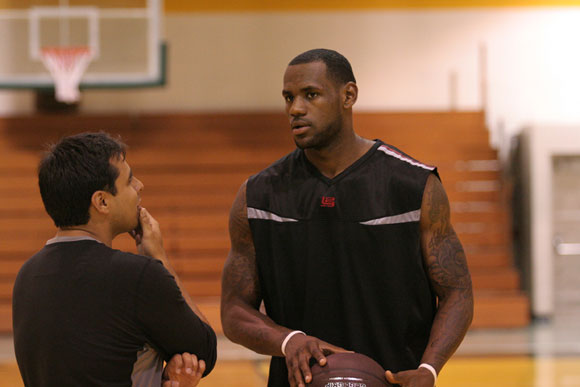 Director Kristopher Belman (left) with MORE THAN A GAME star LeBron James (right). Photo courtesy of Lionsgate